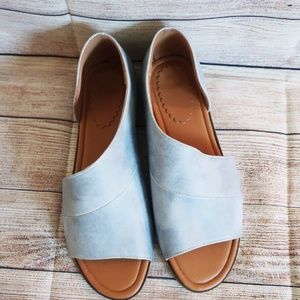 Light Blue Open Side Slide on Shoe